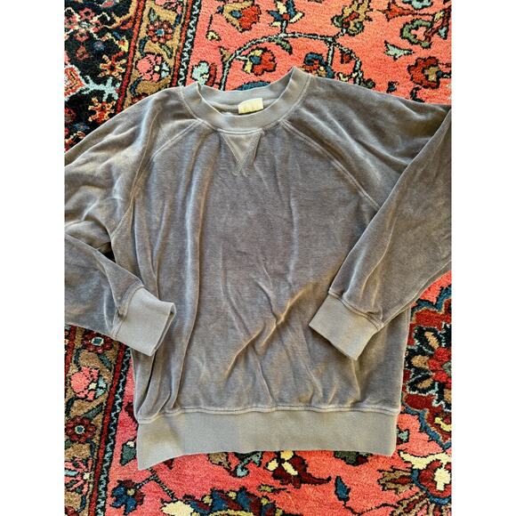 Pact Velour Lounge Set Organic Cotton Women's Small Purple Gray Sweatshirt - Picture 6 of 12